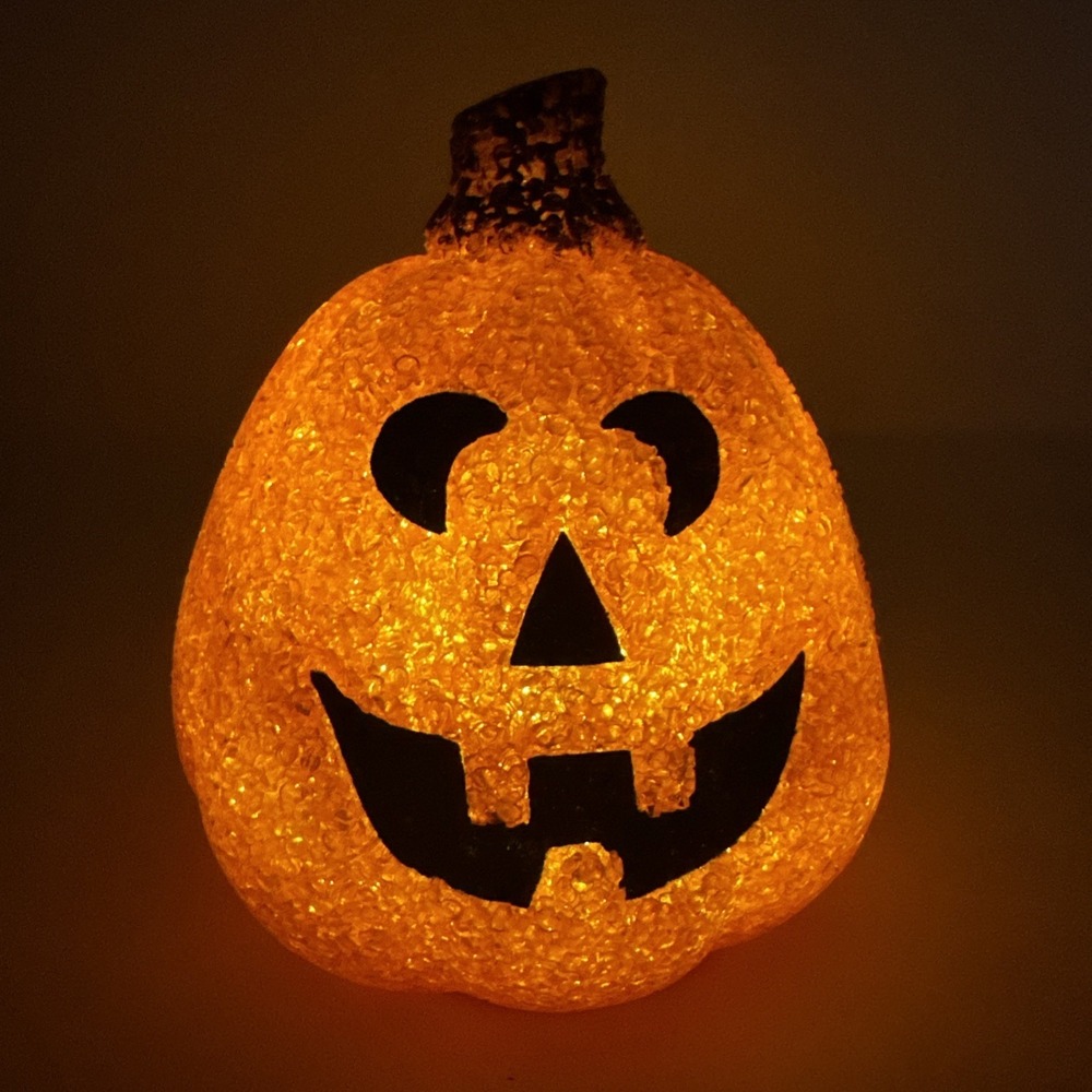 Lot Of 3 VTG‎ Halloween Melted Plastic Popcorn Light Up Jack O Lanterns Seasons - Picture 2 of 8